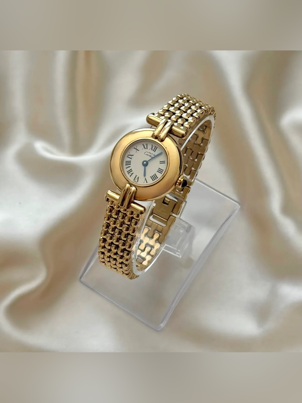 AUTHENTIC RARE VINTAGE CARTIER GOLD WATCH - WITH BOX - Picture 4 of 8